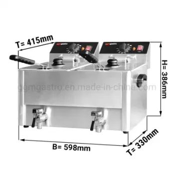 Population 2-Tank 2-Basket Commercial Stainless Steel Electric Fryers with Cover