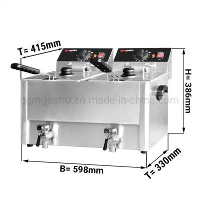 Population 2-Tank 2-Basket Commercial Stainless Steel Electric Fryers with Cover