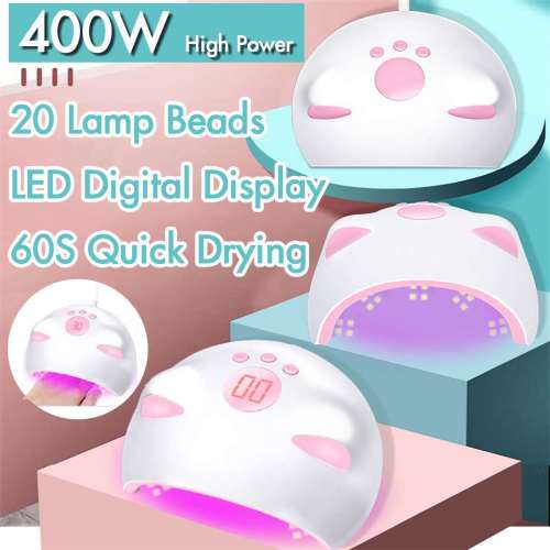 Cute Cat Shape Nail Lamp 400W UV Led Nails Gel Dryer Professional UV Lamp Intelligent Sensor Timer Manicure Tools Quick Drying
