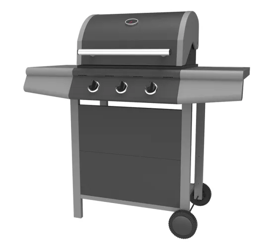 Three Burner Gas Barbecue Grill with Automatic Ignition