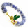 Sodalite Gemstone Bracelet with Diamante alloy dragonfly Piece