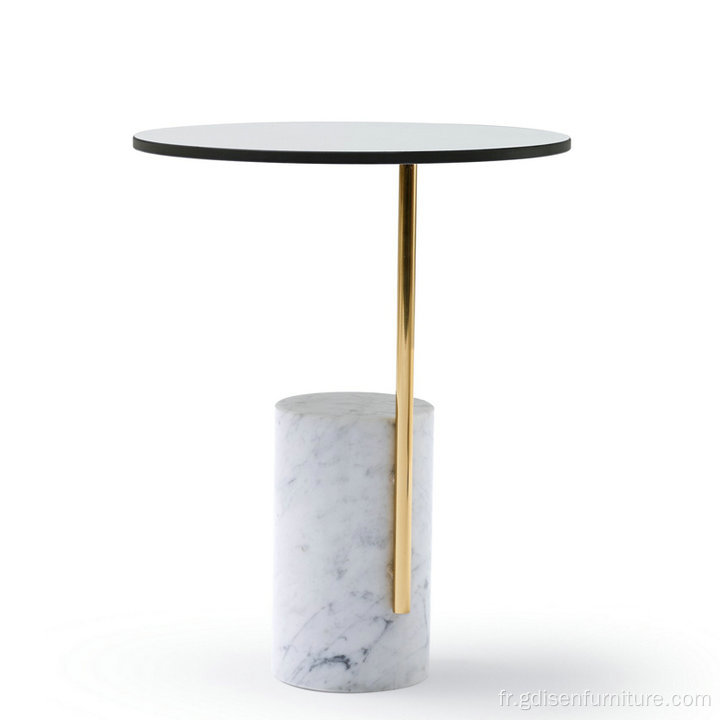 Table d'appoint de cylindre en marbre