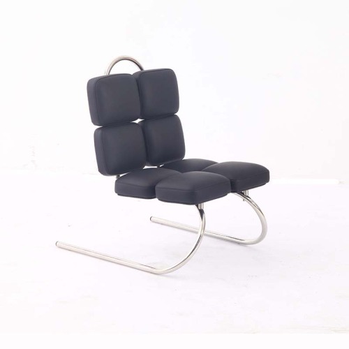 Chaise de salon en cuir moderne par Jean Dudon