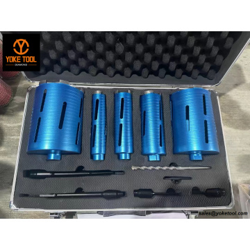 Diamond Core Drill Bit Set untuk dinding bata konkrit marmar