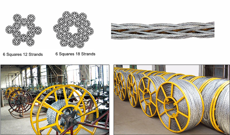 Anti-twisting Braided Galvanized Steel Wire Pilot Rope