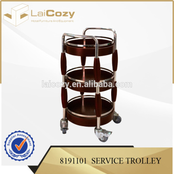Hotel wooden service trolley/ service trolley for hotel restaurant/wooden food service cart for hotel