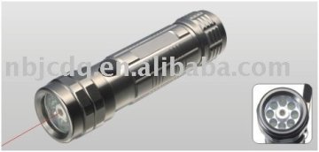 JC-9098 8LEDS+1Laser led aluminum flashlight for 3AAA dry battery