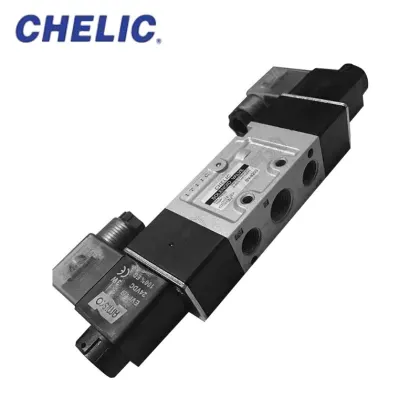 CHELIC Brand 4V210-08 DC 24V 12V 5-Way 2-Position Pneumatic Air Control Solenoid Valve