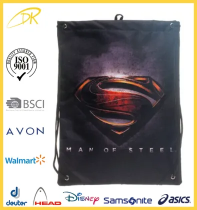 Promotion cheap fabric Cinch Drawstring Bag, drawstring backpack bag