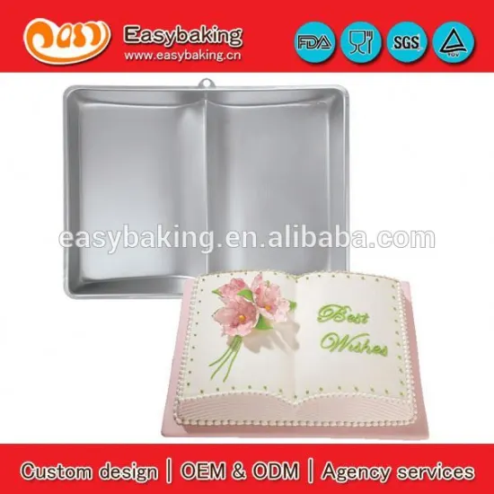 Heat-resistant book shape aluminium cake pan