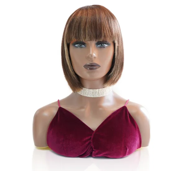 Short Pixie Cut For Black Women P4 27 Colored Ombre Machine Made Wig Color Bob Human Hair Wig
