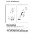Bathroom Chrome Shut-Off Valve Faucet Diverter
