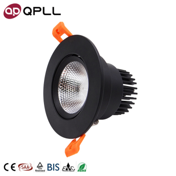 Modern Black Aluminium 7 Inch LED Spotlight COB Chip for Kitchen
