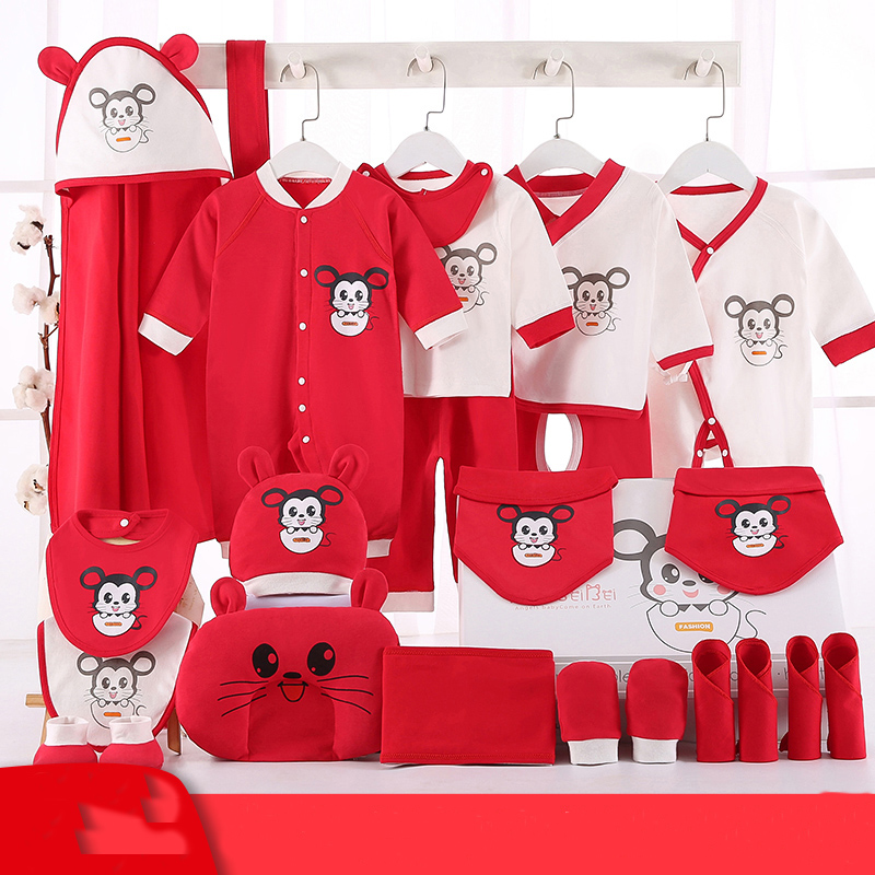 Newborn Baby Cartoon Outfits (23/21 Pcs/set) Pillow Infant Underwear Set Cotton Clothing Suit for Children
