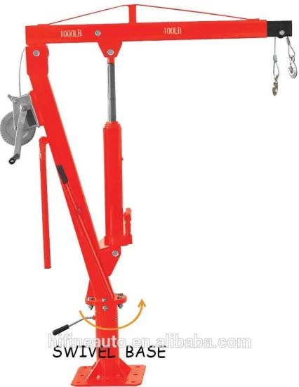 1000LBS Pickup truck crane with cable winch and swivel base