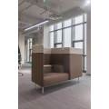 Modern High Back Two-Seater Fabric Office Booth Seating Custom Workstations with Privacy Sofa Style