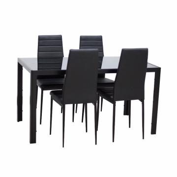 Wholesale modern luxury cheap tempered glass top dining table and chair set for kitchen dining room