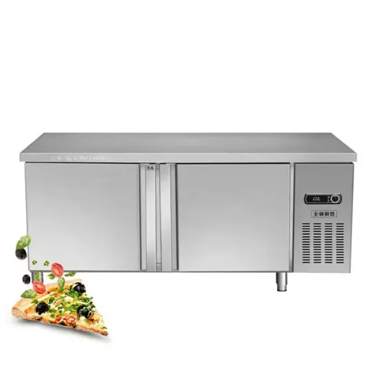 Commercial Salad Bar Stainless Steel Pizza Preparation Refrigerator Table Under Counter Freezer Refrigerator Workbench
