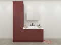Gabinete de espejo de lujo tocador de baño de un solo lavabo