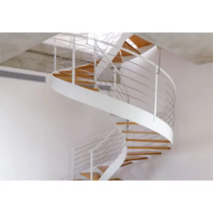 Step LED Light Wood Spiral Stairs