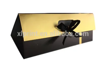 Folding gift decorative book paper packaging box with ribbon