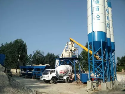 energy-saving commercial concrete producing plant HZS50 made in China