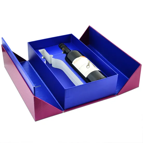 Purple Hand Clamshell Wine Box - High-End Double Wine Gift Box Wholesale