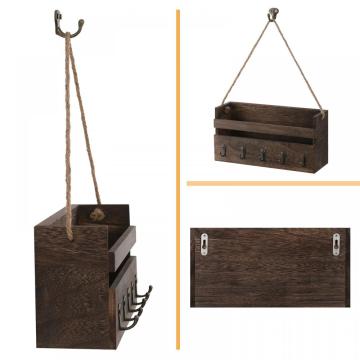 Wooden Key Rack Hanger with 5 Hooks