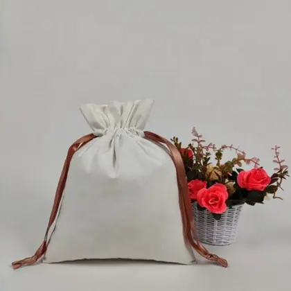 100% Cotton Drawstring Bag Drawstring Party Favor Bag