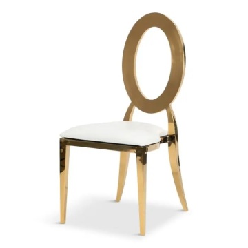Round Back Stainless Steel Banquet Dining Chairs for Wedding and Event Rentals
