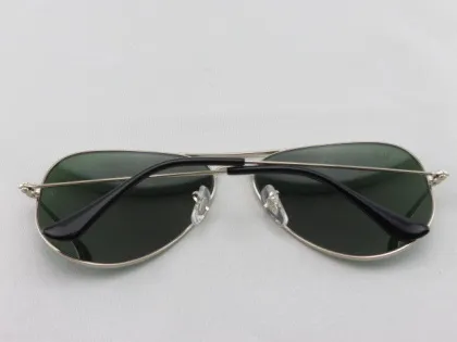 Shiny Gold Frame Ash Green Lens Ray Ban Aviator Shield Toad Sunglasses Rb3026 62mm