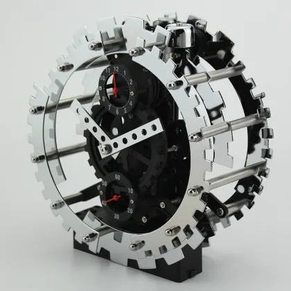 Sliver Alarm Gear Clock