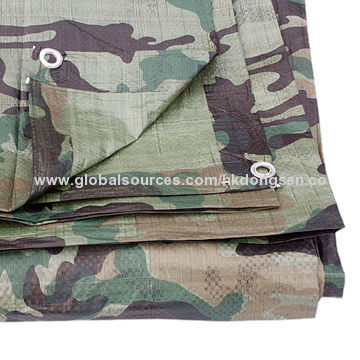 Camouflage tarp, made of plastic fabric