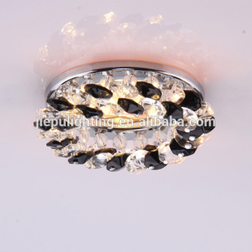 hot sale classic black and clear octagon crystal beads chrome iron base recessed crystal ceiling spotlight with GU5.3 lampholder