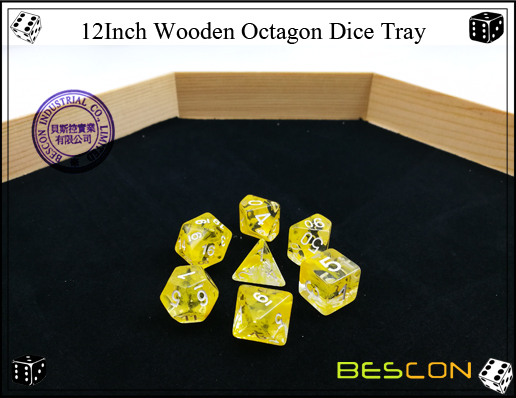 12Inch Wooden Octagon Dice Tray-7