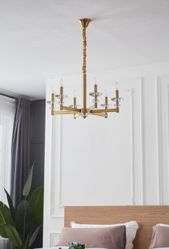 Modern Decoration Minimalist Gold Iron Chandelier Factory supply