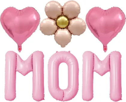 Pink daisy Mother's Day aluminum foil balloons