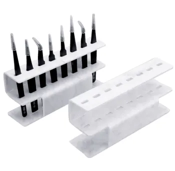 Customizable White Acrylic Eyelash Tweezer Holder and Display Stand with Cover
