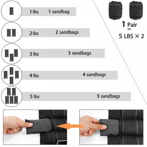 Outdoor Sports Sandbags Adjustable 1-10 lbs (1 Pair) Sandbags for Running Supplier