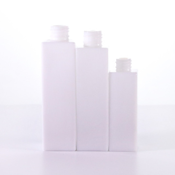 Opal white square shape glass bottle with pump