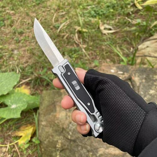 Coltello da utilità in acciaio compatto d2 - manico CNC Craft con impugnatura G10 per esterno, EDC e uso tattico