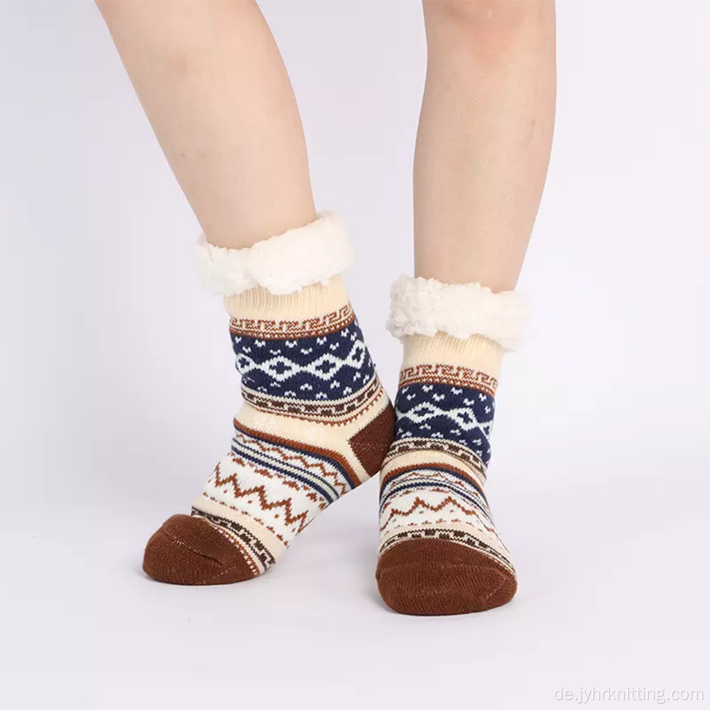 Frauen thermische flauschige Heimlounge süße Slipper -Socken