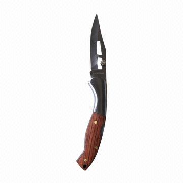Folding Knife with Wooden Handle and 15.5cm Overall Length