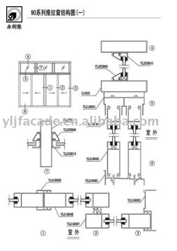 aluminum sliding window 90