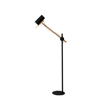 LEDER houten leesvloerlamp