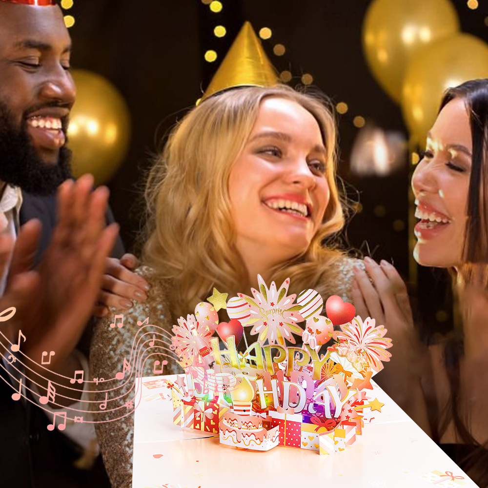 birthday sound light greeting card