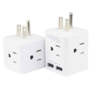 Hoa Kỳ Cube ổ cắm USB 4way Dải nguồn mở rộng