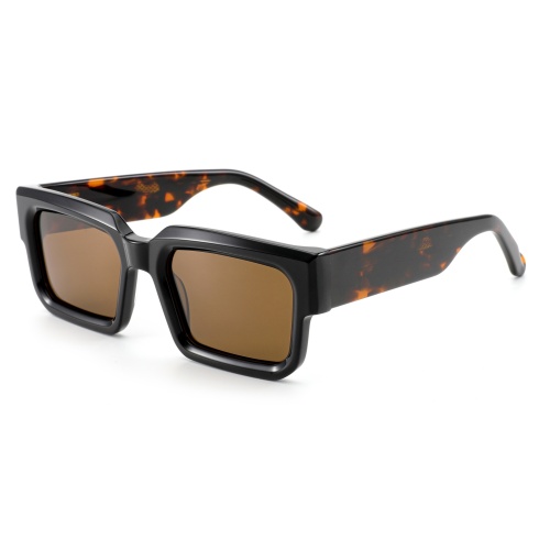 Wide Temple Gradient Square Frame Acetate Sunglasses ME2027