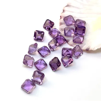 Natural Amethyst Square Small Octagonal Cut Amethyst