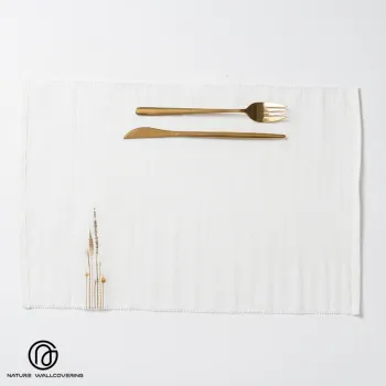 Handcrafted Linen Placemats with White Ground Plant Designs